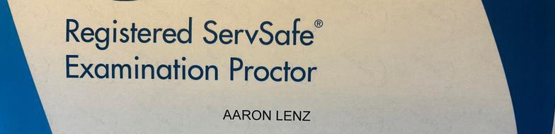 Aaron Lenz, ServSafe registered exam proctor. Milwaukee-based food safety consultant.  ServSafe Food Protection Manager certification